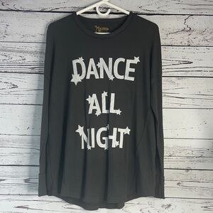 Dance All Night Long Sleeve Tee - Black